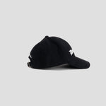 Load image into Gallery viewer, The side of a black hat with Deadstock embroidered in white
