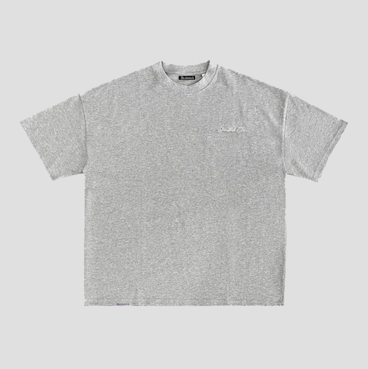 Deadstock clo embroidered heather grey tshirt